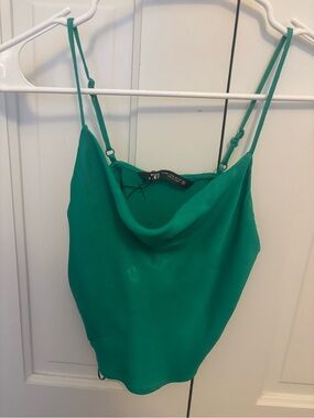 Zara Emerald Green Cowl Neck Camisole